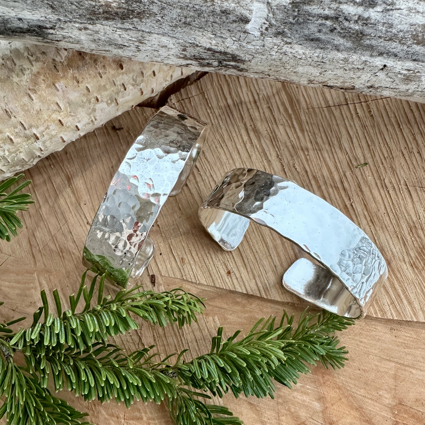 Hammered Silver Cuff Bracelet