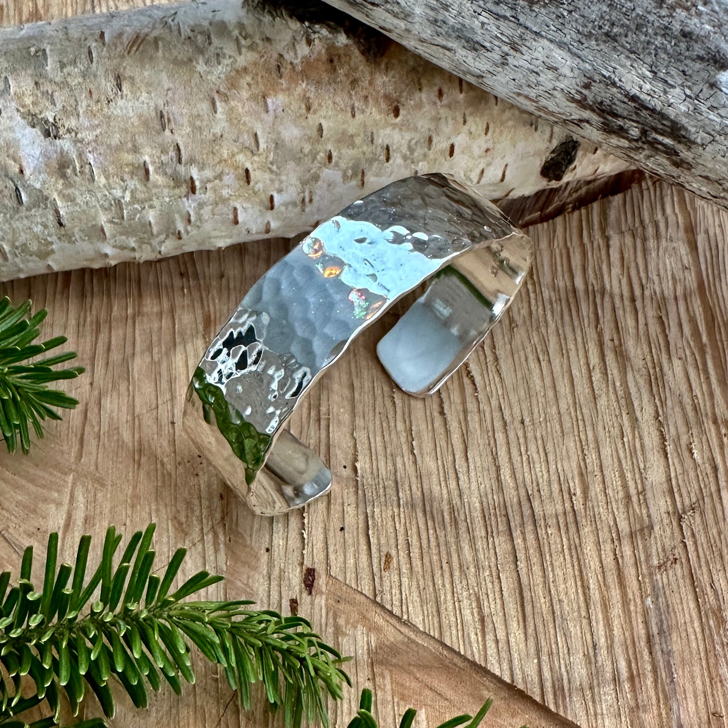 Hammered Silver Cuff Bracelet