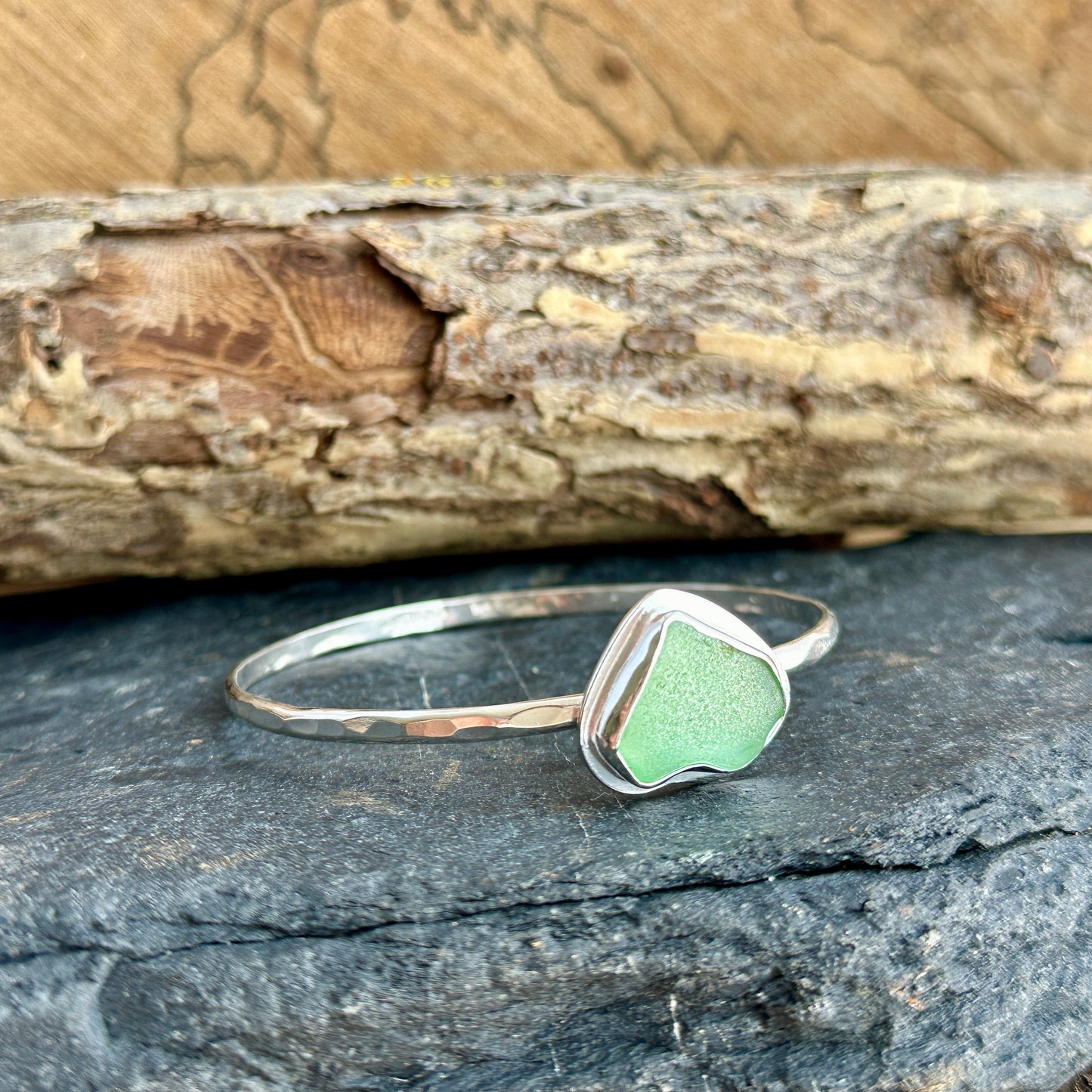 Sea Glass Bangle Bracelet 5