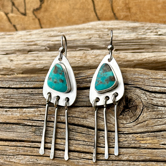 Turquoise Fringe Earrings 1