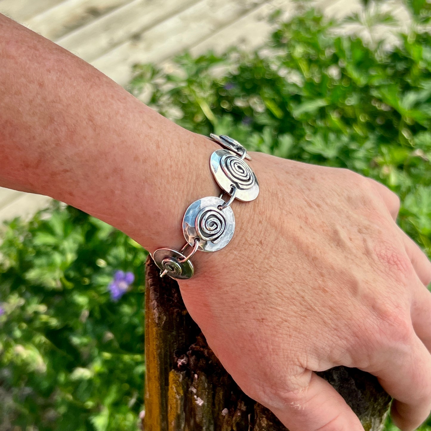 Handmade one of a kind sterling silver bracelet