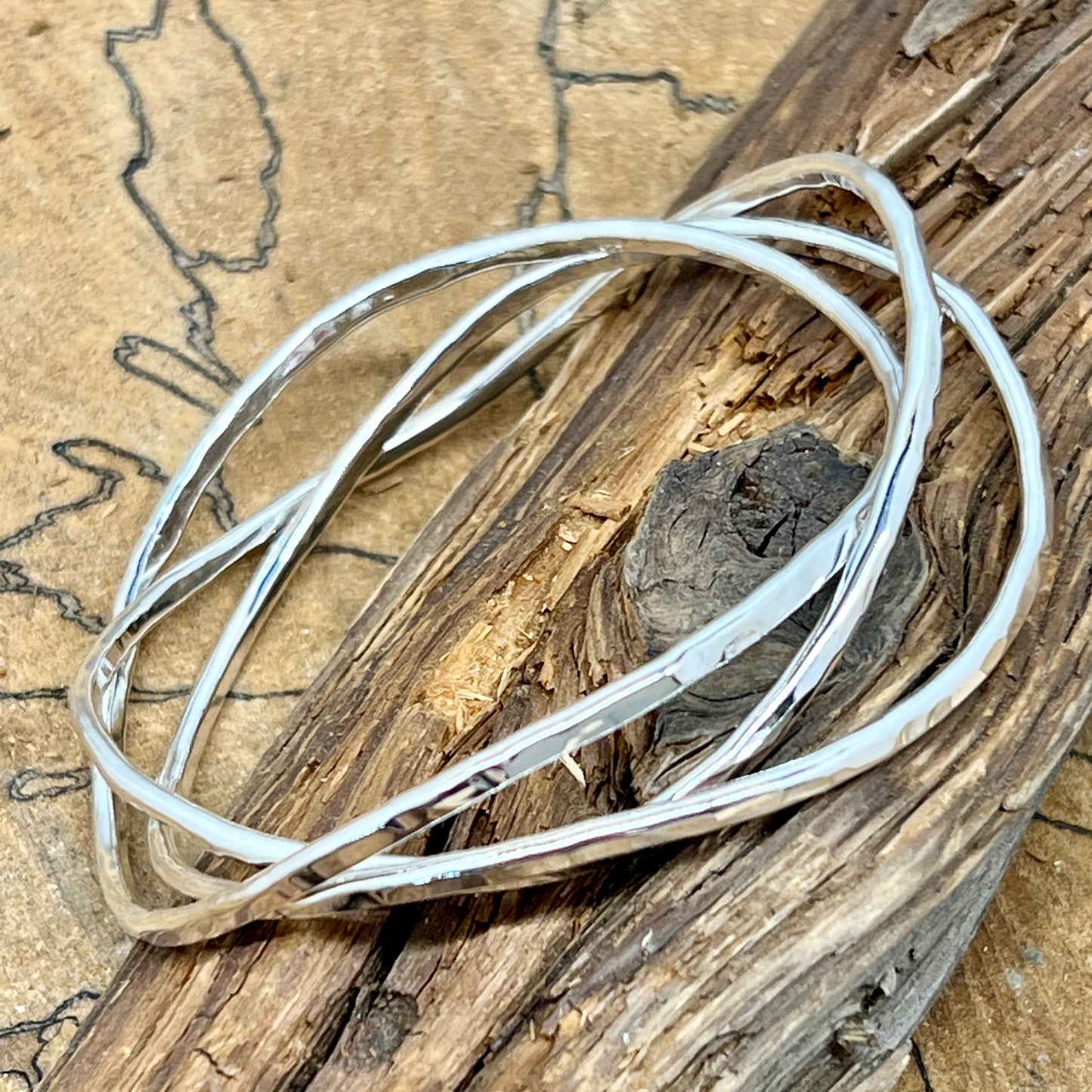 Thick Wavy Bangle Bracelet