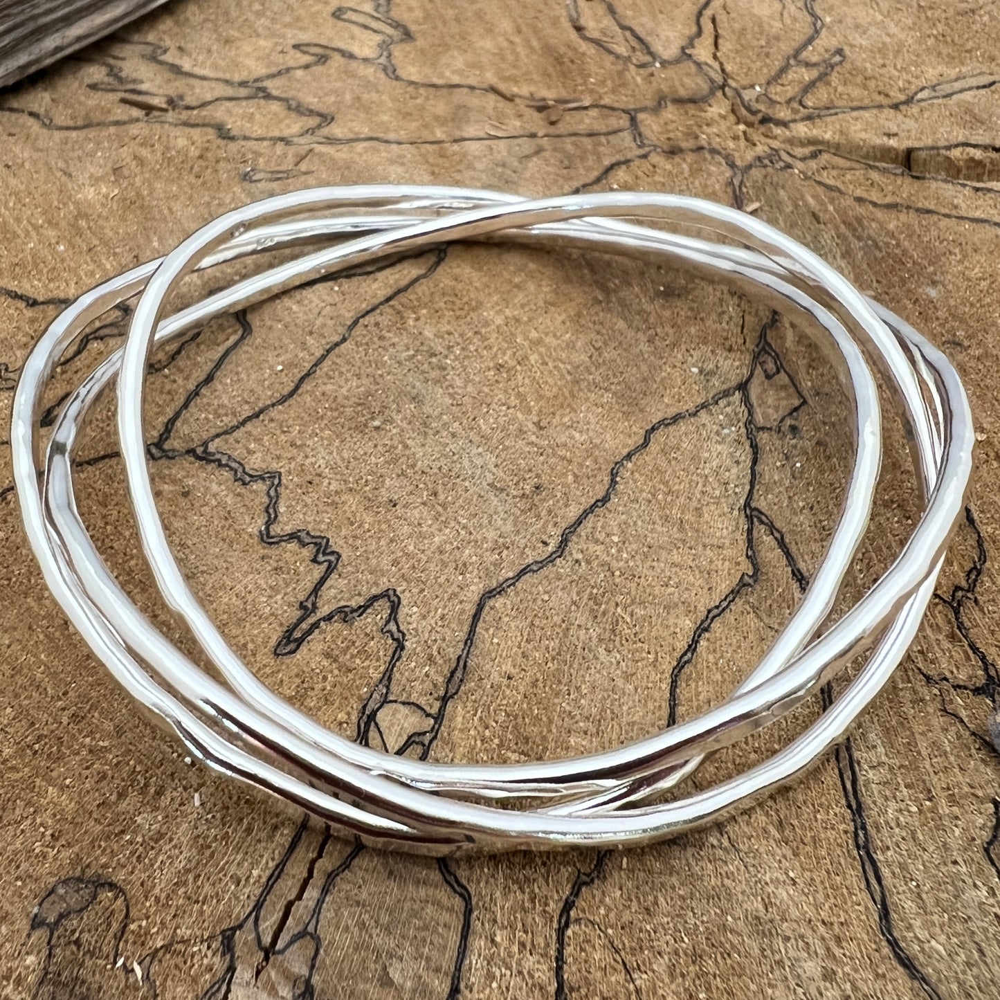 Thick Wavy Bangle Bracelet